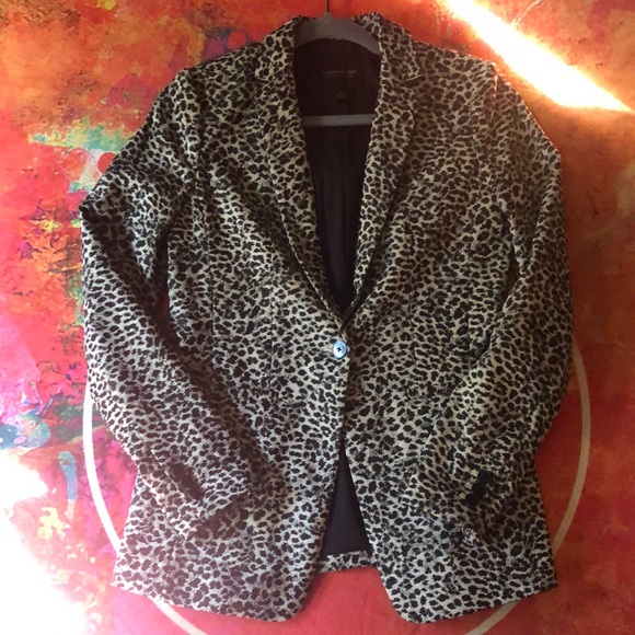 Banana Republic Metallic Leopard Long & Lean Blazer - Picture 1 of 6